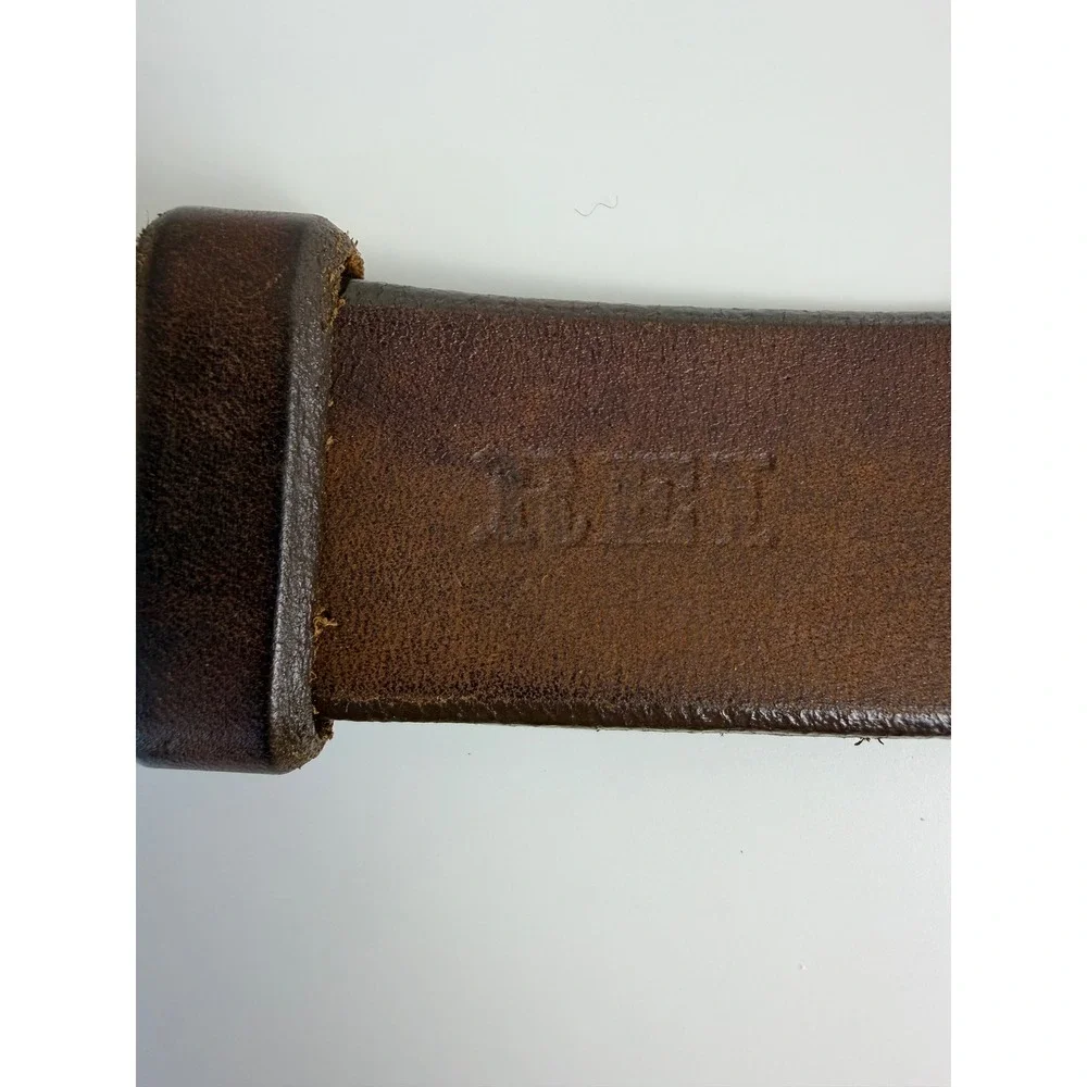 VTG REI Mens Leather Belt 38 Brown Made in USA Heritage Outdoor Casual Americana
